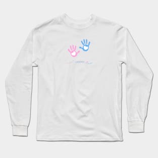 Twin baby girl and boy hand print arrival Long Sleeve T-Shirt